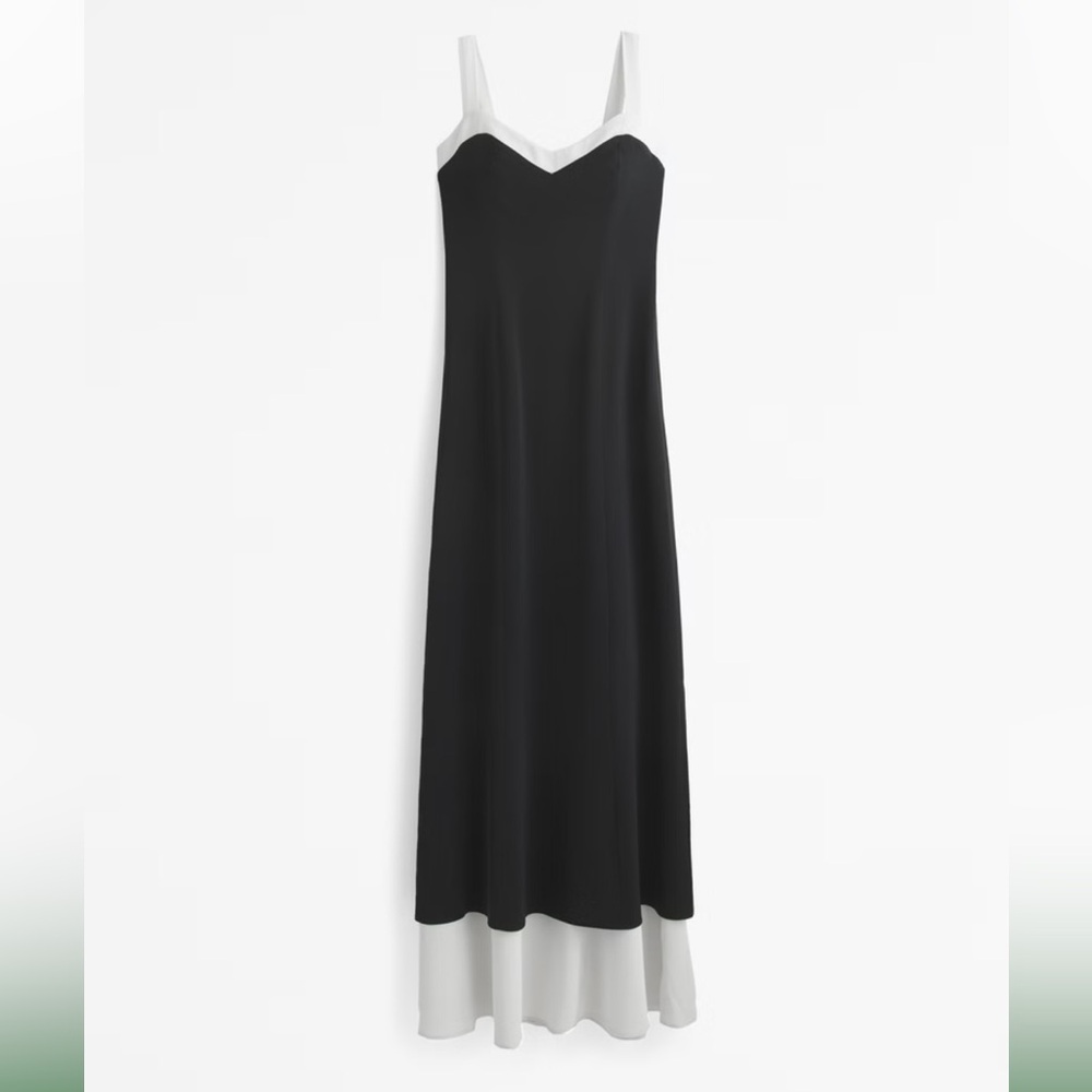 Contrast Tie-Back Maxi Dress
